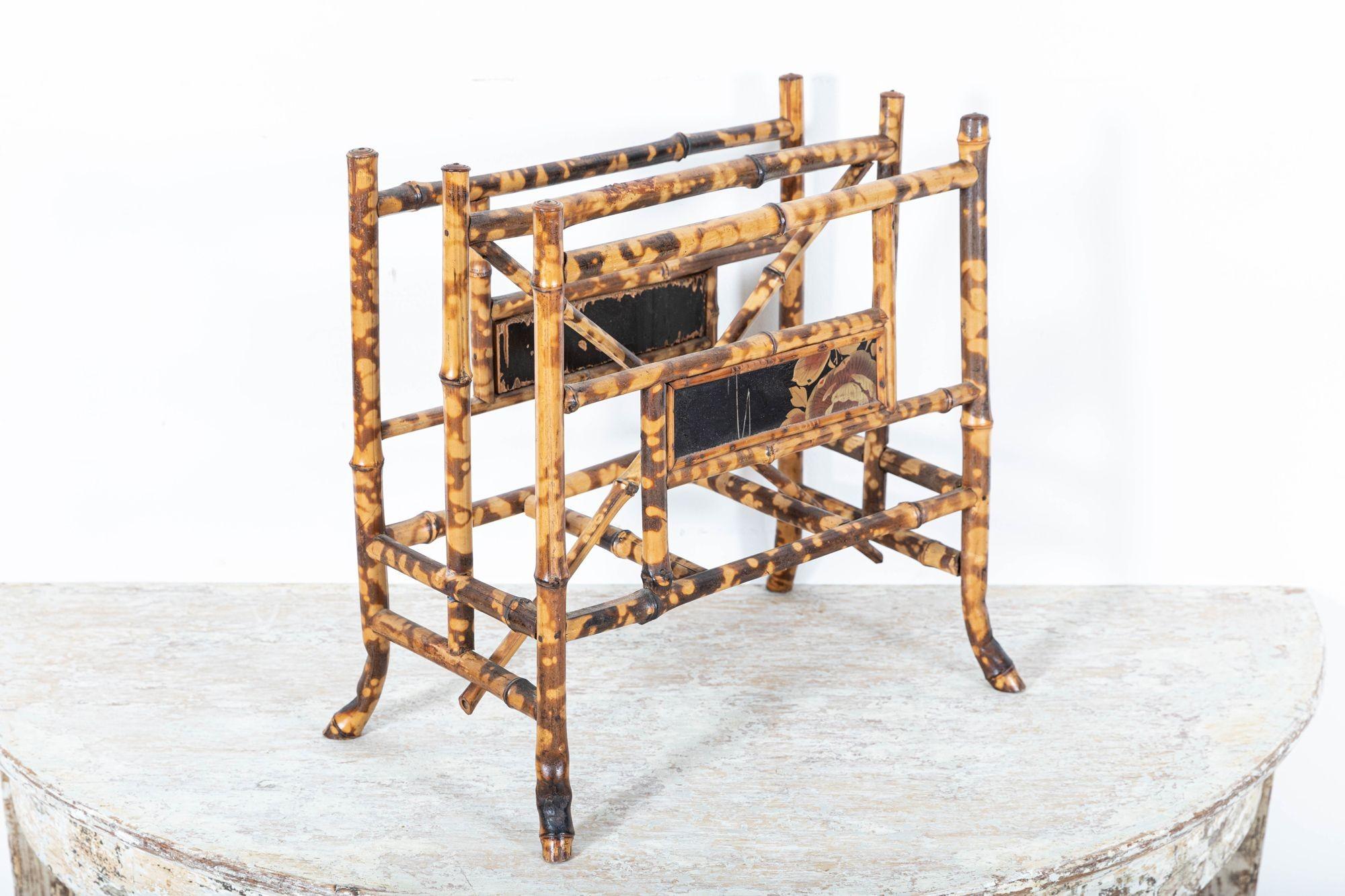 19th C English Bamboo Magazine / Newspaper Rack For Sale 7