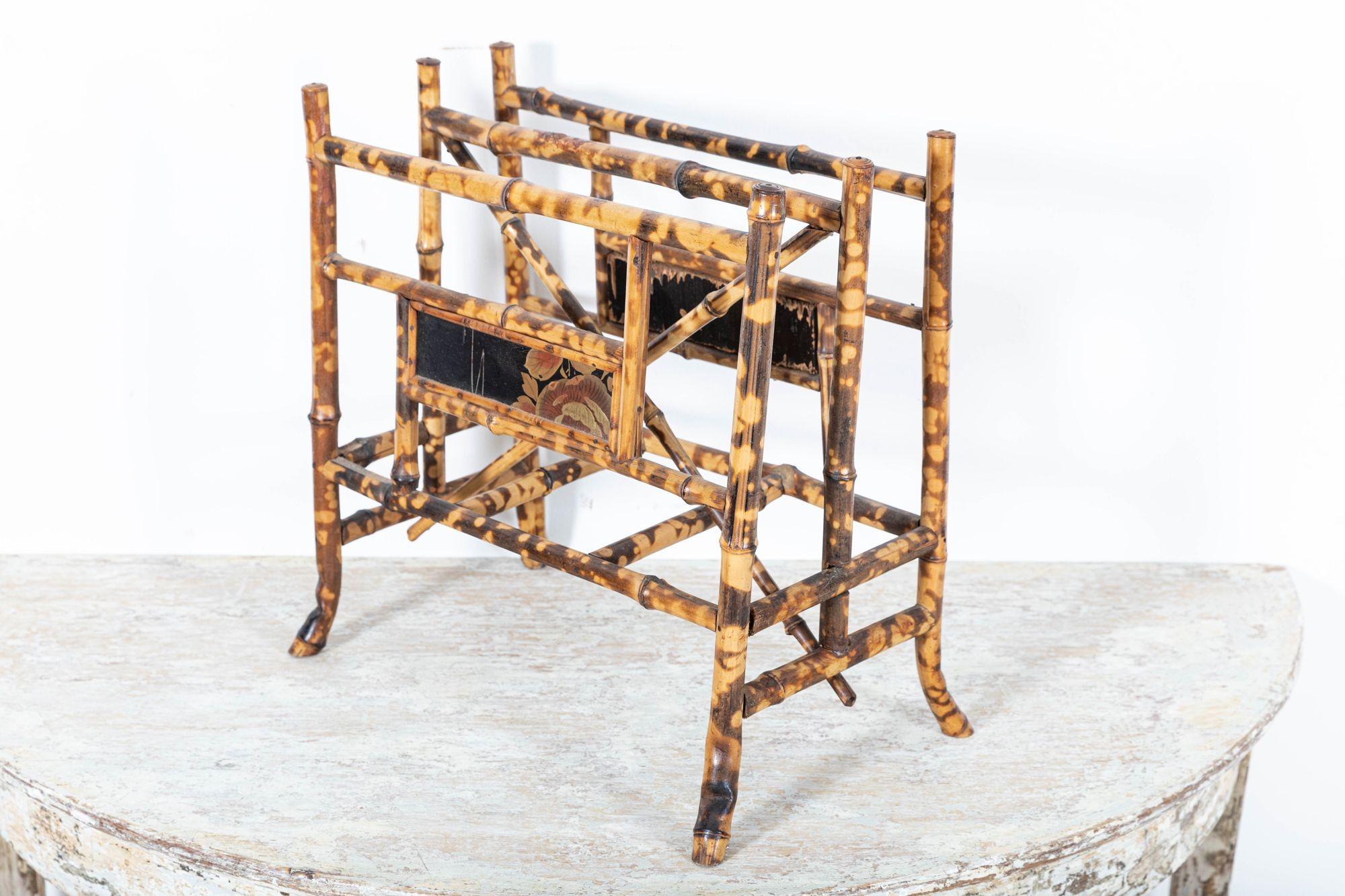 19th C English Bamboo Magazine / Newspaper Rack For Sale 1