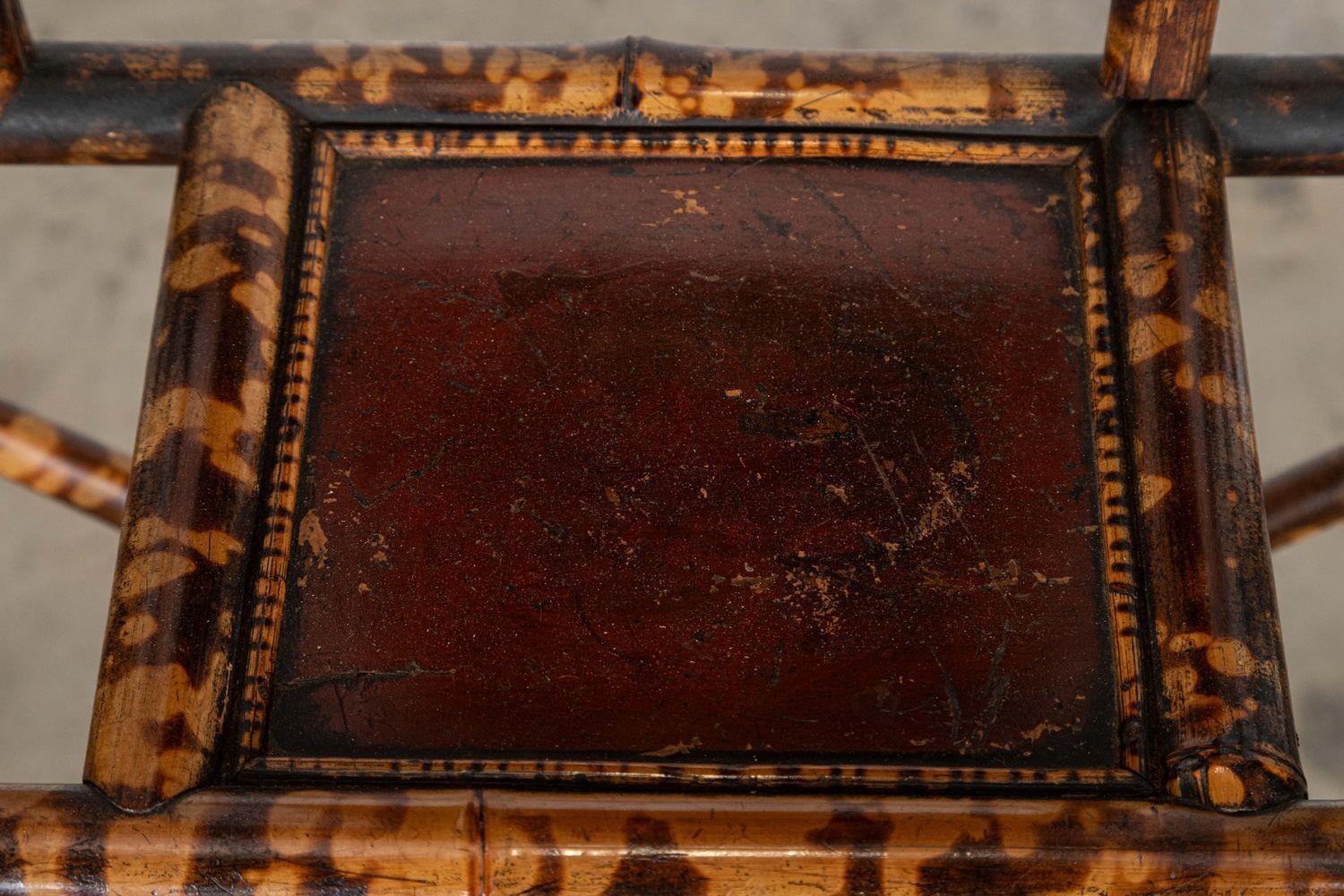 Specchio inglese in bambù del XIX secolo A. Hall in vendita 6