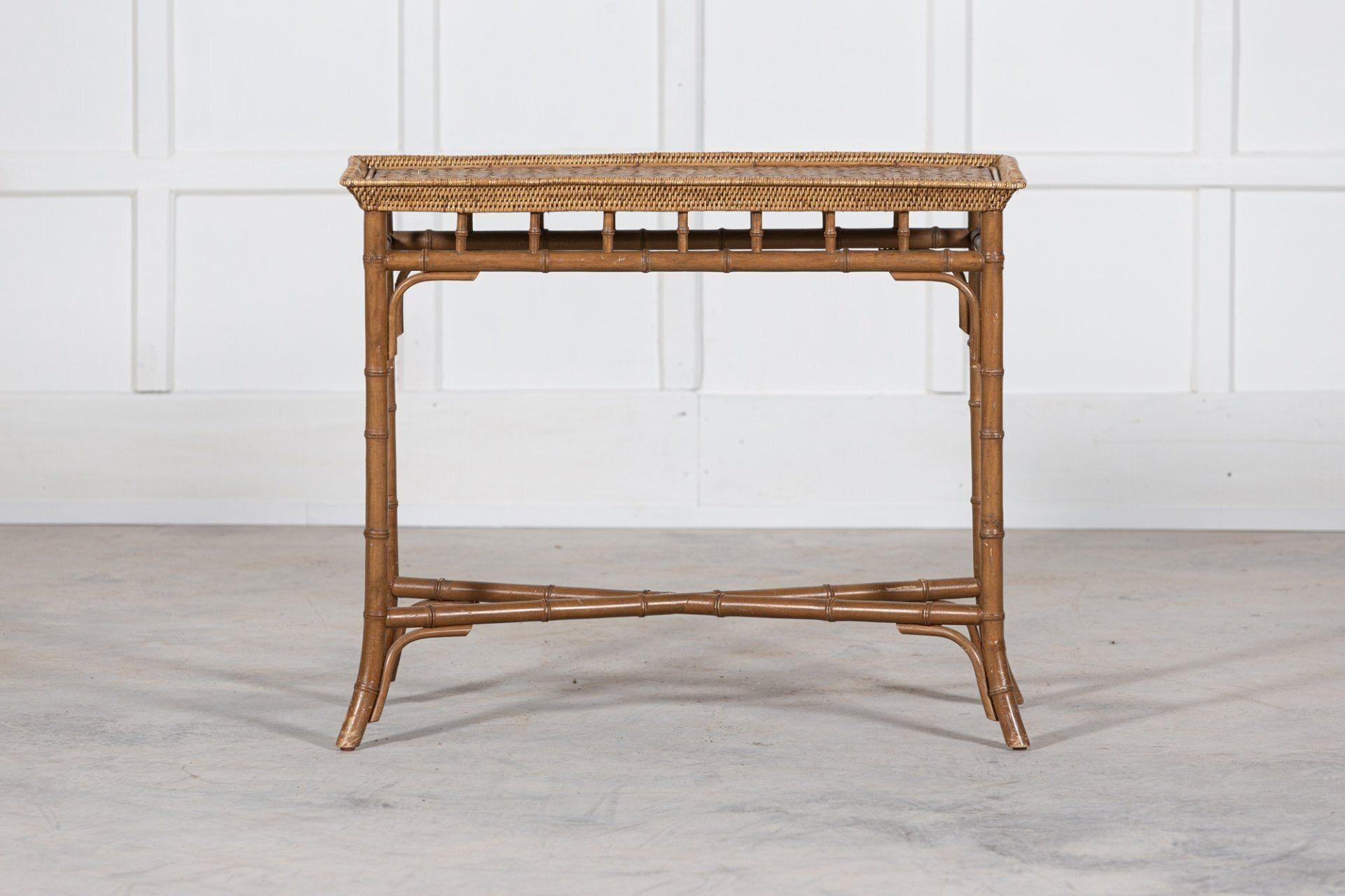 19thC English Bamboo Rattan Console Table 6