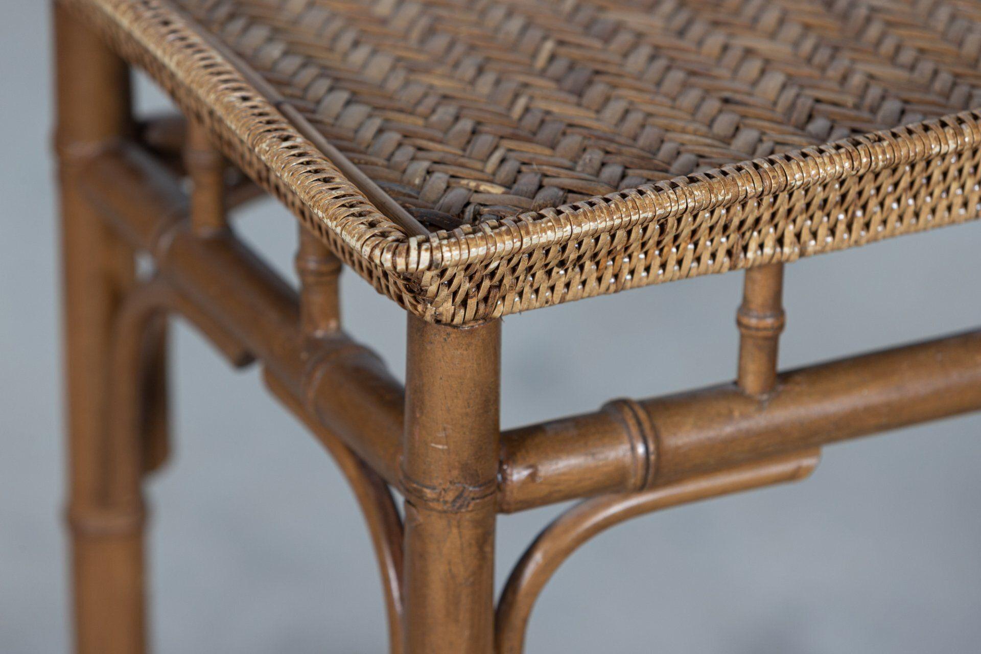 19thC English Bamboo Rattan Console Table 9