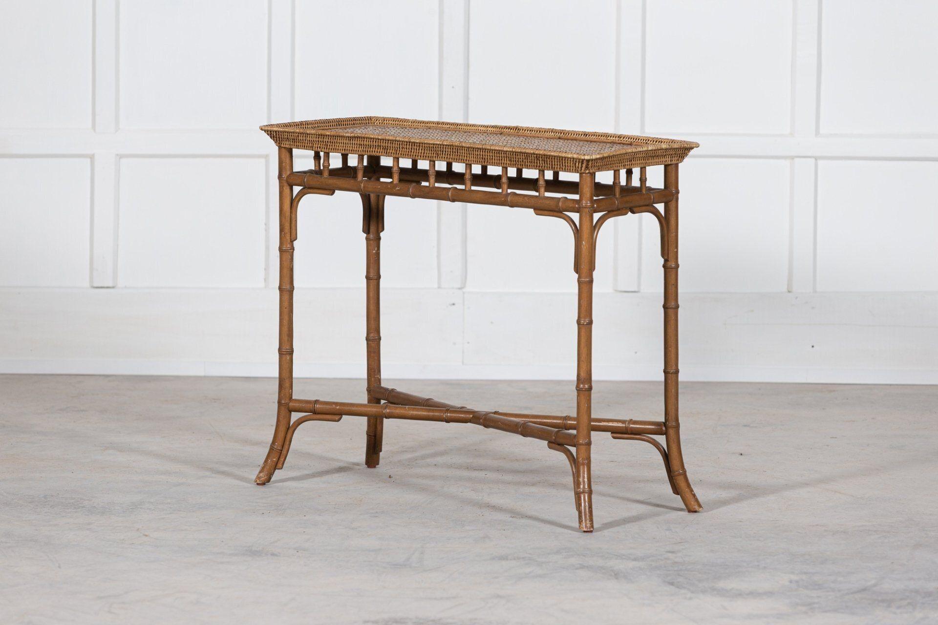 19thC English Bamboo Rattan Console Table In Good Condition In Staffordshire, GB