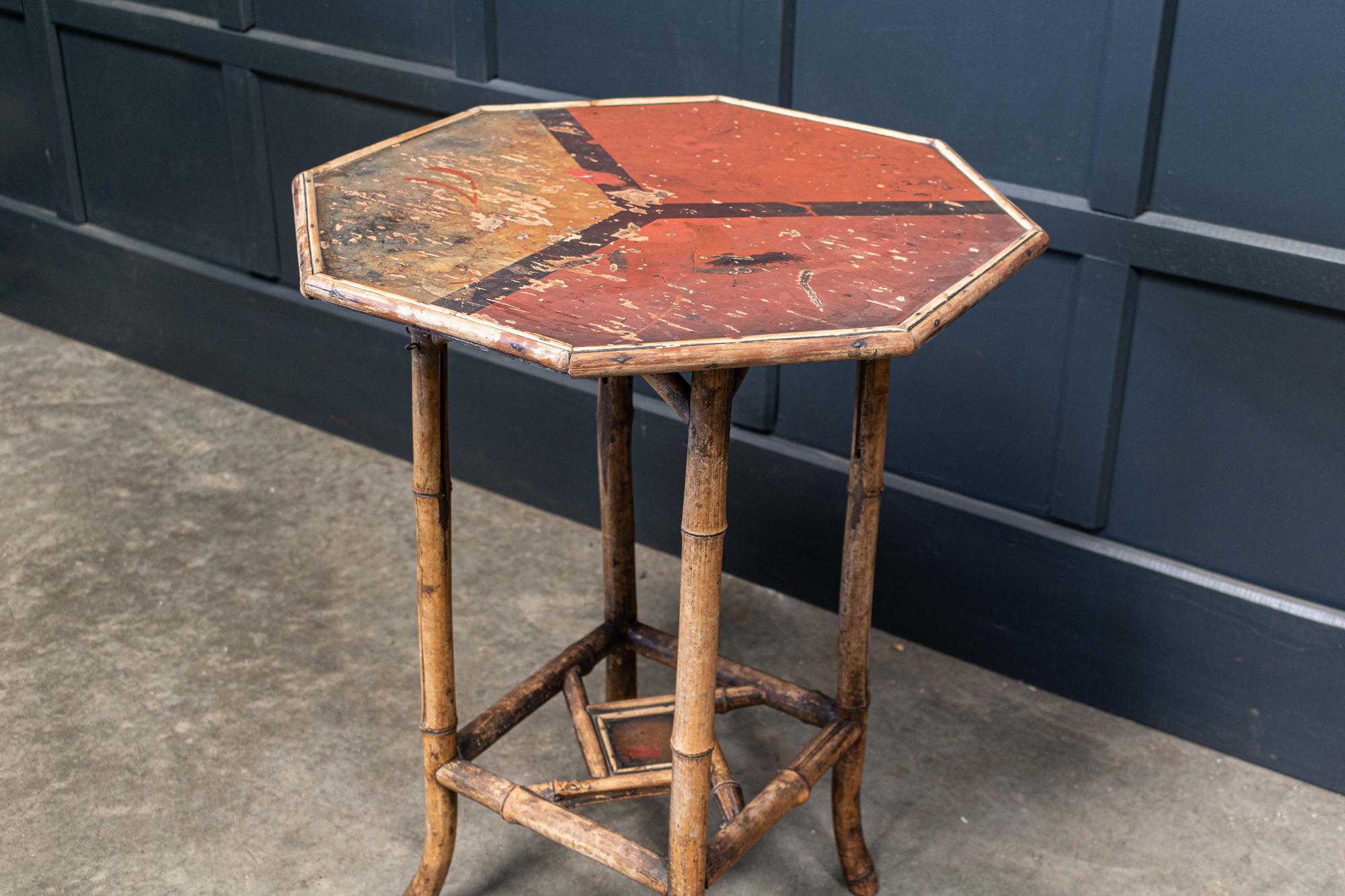 19th Century English Bamboo Side Table For Sale 2