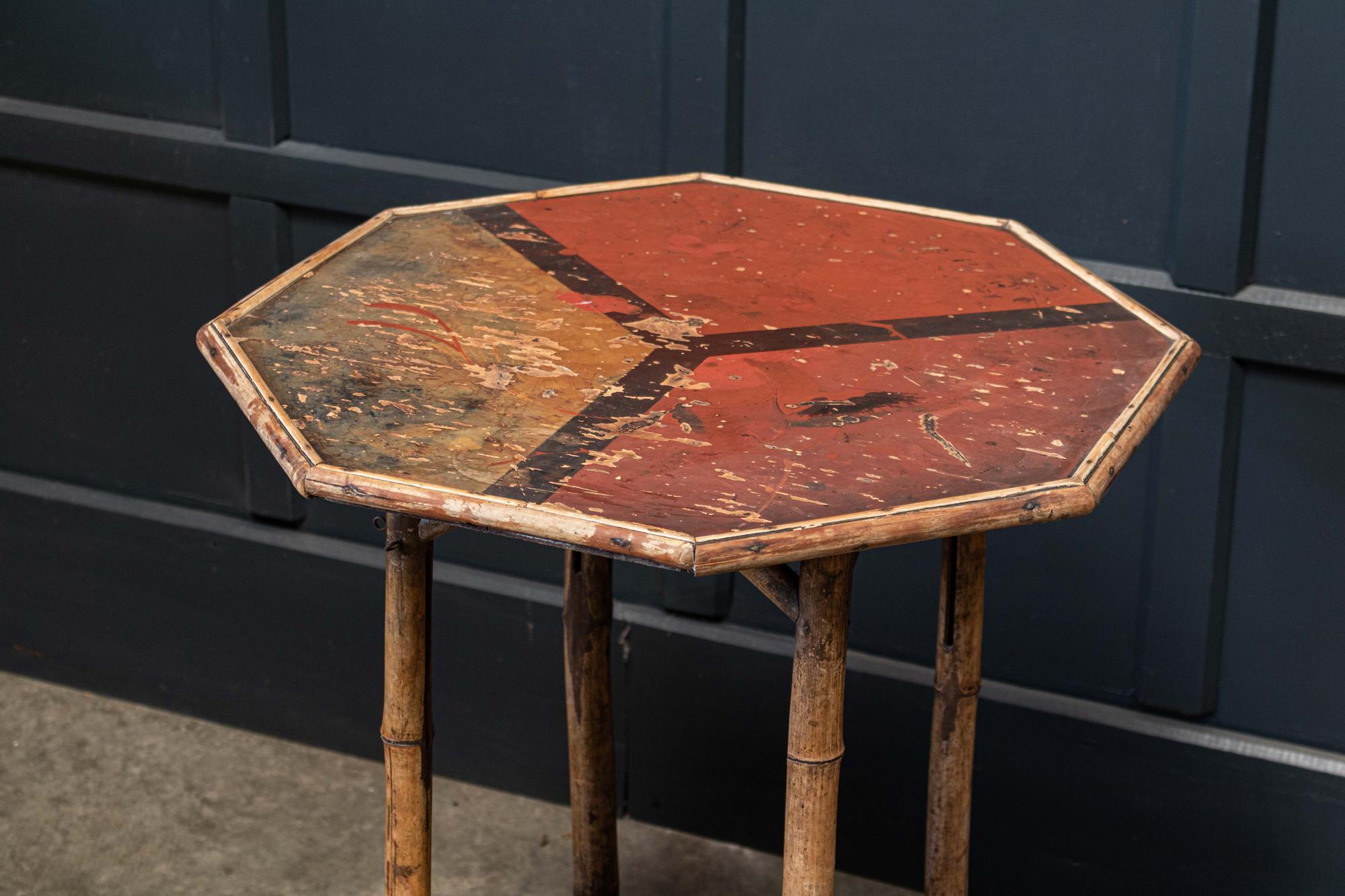 19th Century English Bamboo Side Table For Sale 3