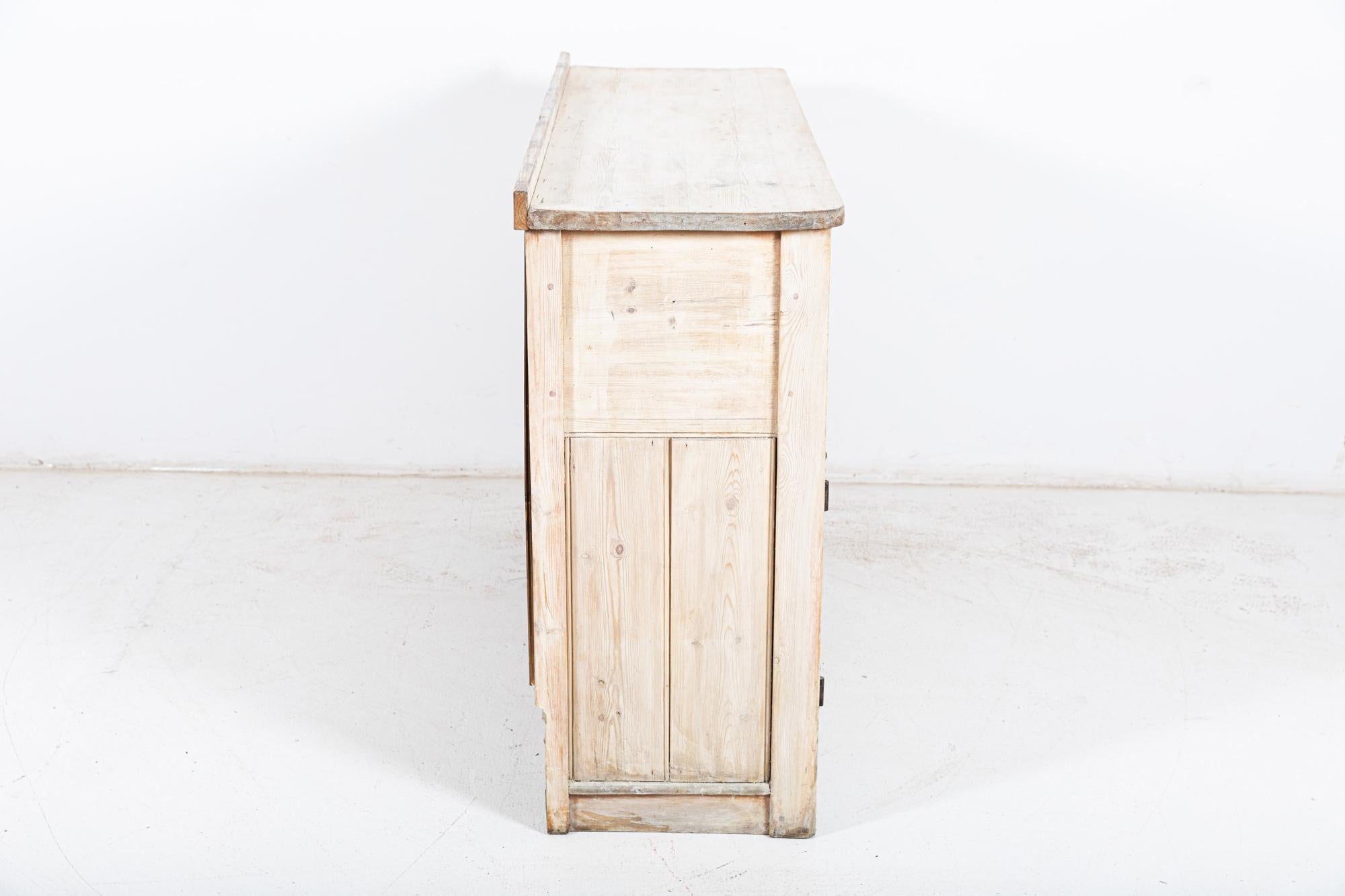 19th C English Bleached Country Pine Dresser Base For Sale 5