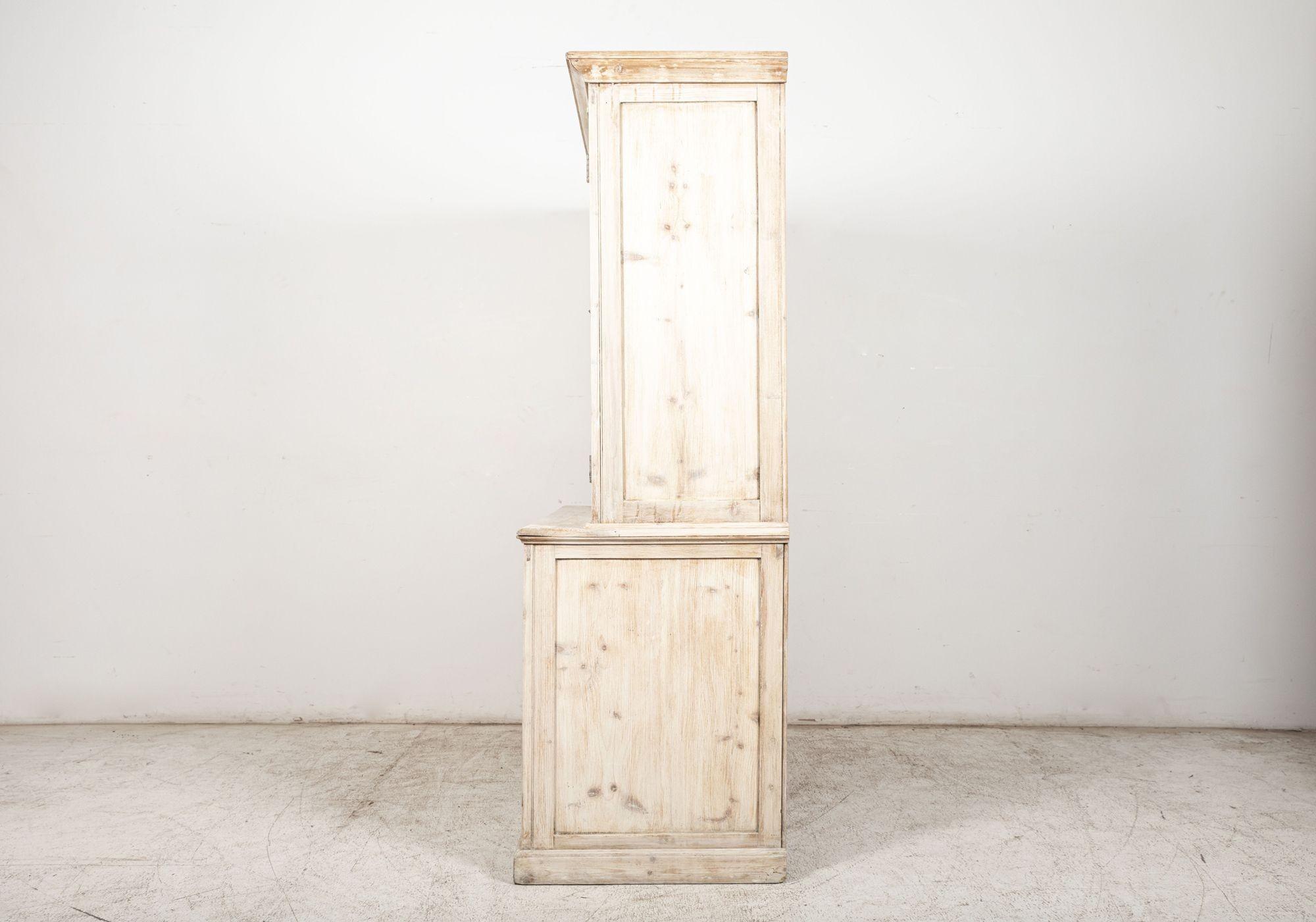 19th C English Bleached Pine Housekeepers Cupboard For Sale 7