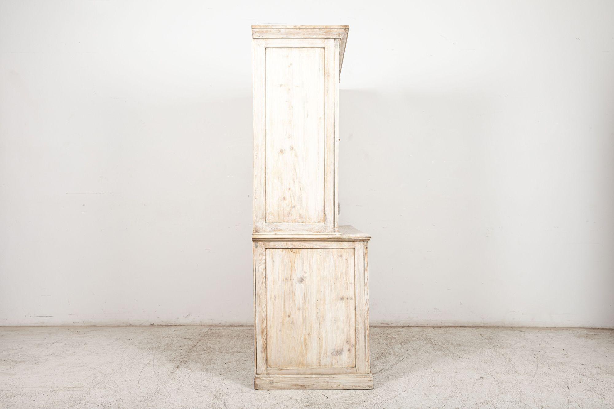 19th C English Bleached Pine Housekeepers Cupboard For Sale 8