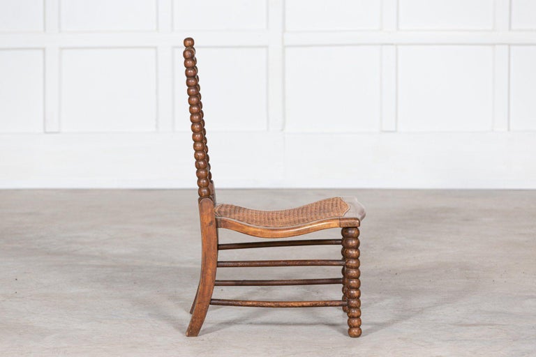 19thC English Bobbin Rush Seat Chair For Sale at 1stDibs