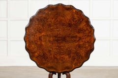 19thC English Burr Walnut Side Table