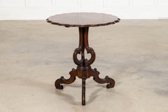 19thC English Burr Walnut Side Table