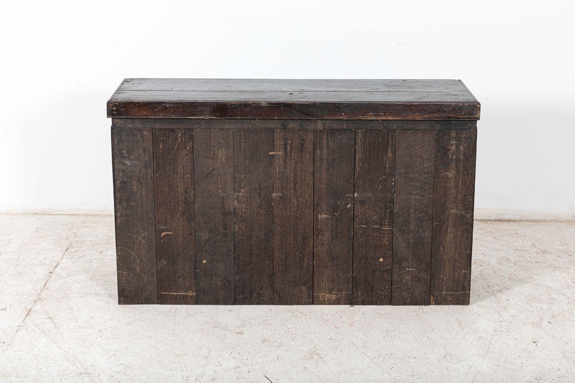 19thC English Carved Oak Apothecary Drawers 10