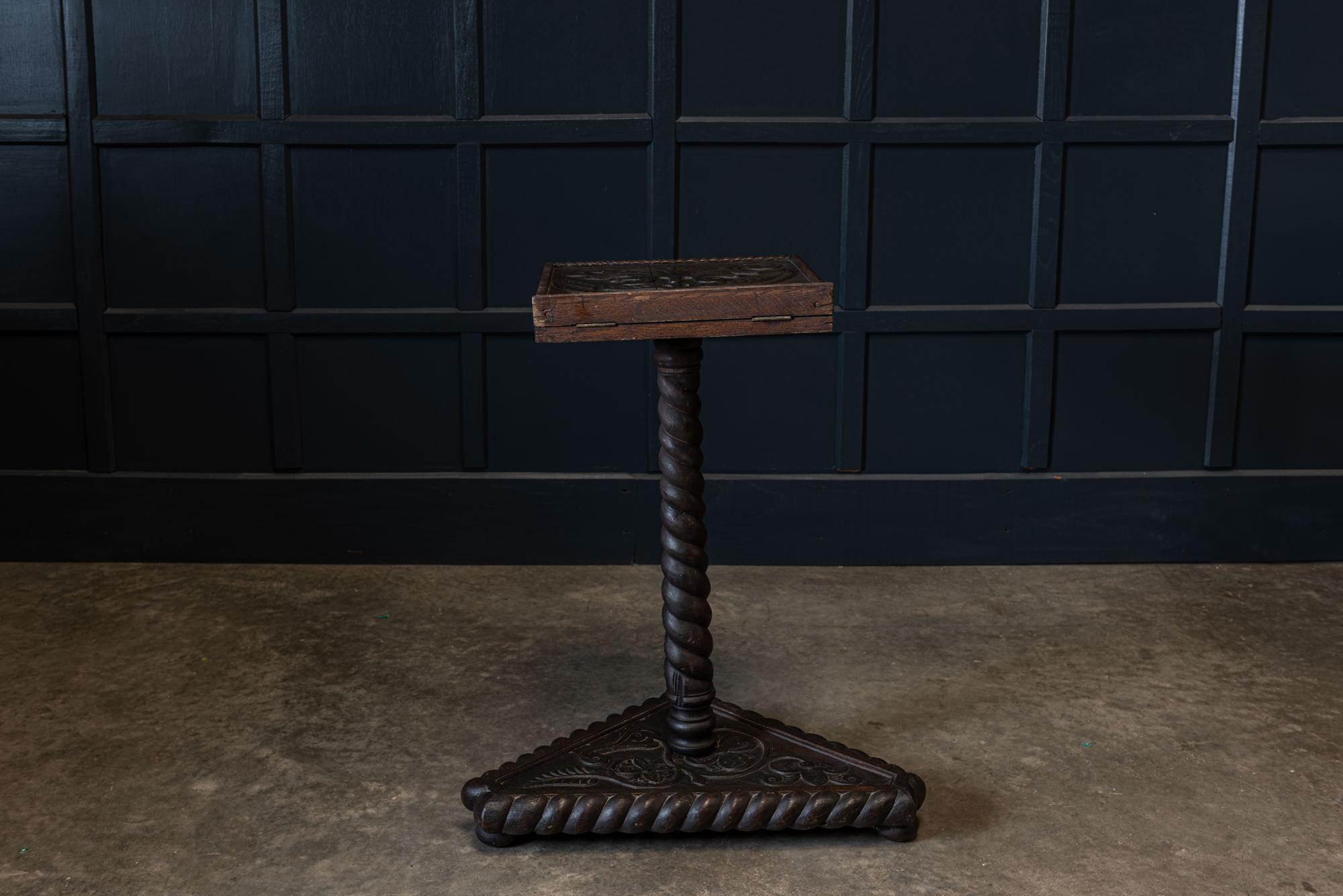Hand-Carved 19th Century English Carved Oak Bible Reading Stand For Sale