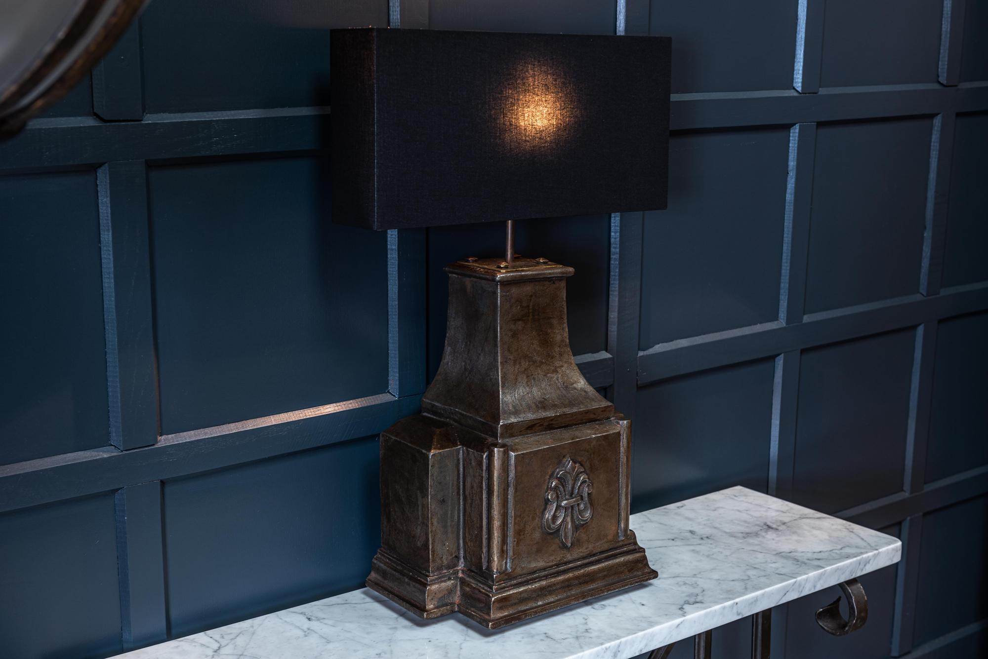 British 19th Century English Cast Iron Rainwater Hopper Table Lamps For Sale
