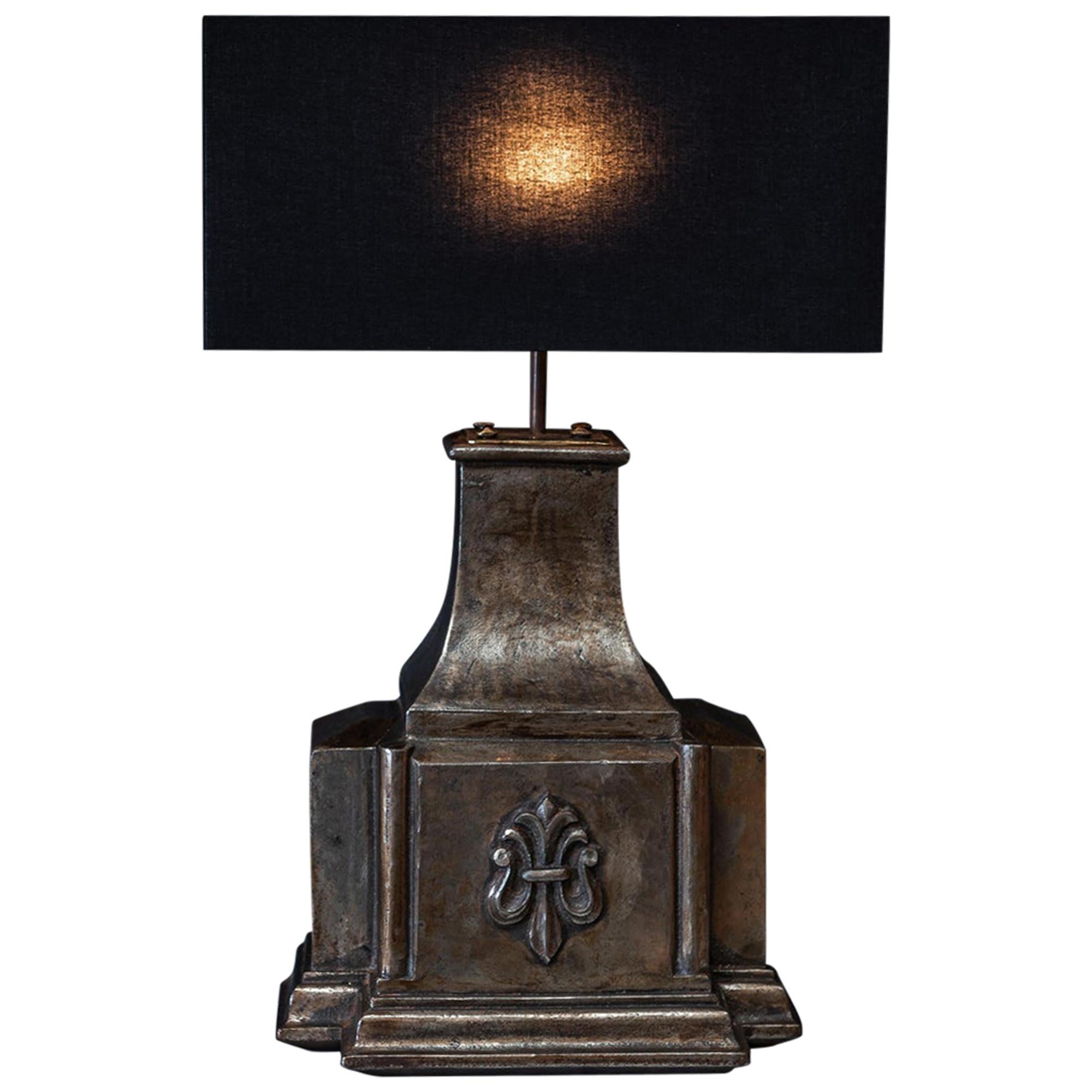 19th Century English Cast Iron Rainwater Hopper Table Lamps For Sale