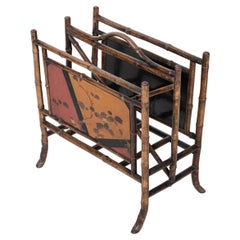 Antique 19thC English Chinoiserie Bamboo Magazine Rack