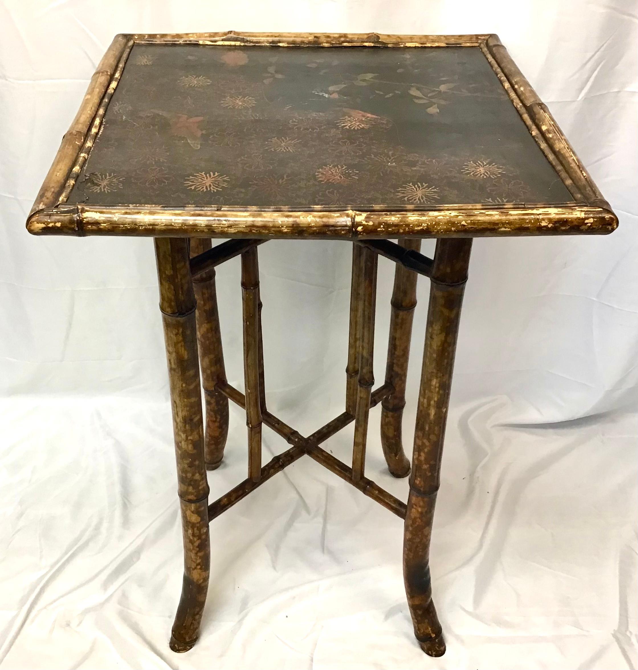 19thc English Chinoiserie Bamboo Side Table 1