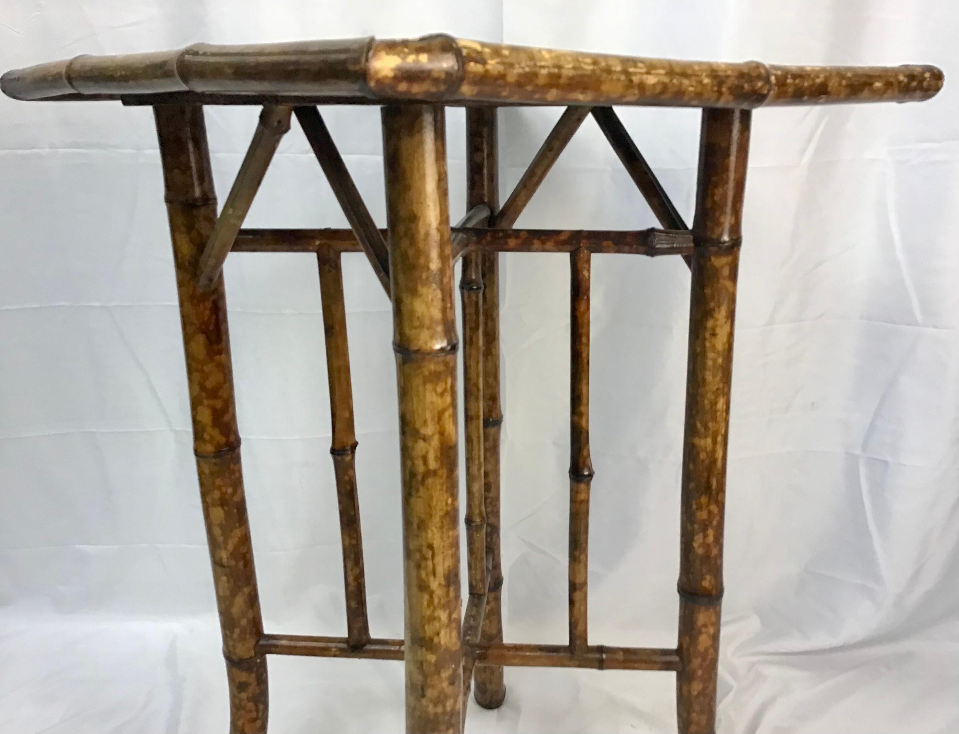 19thc English Chinoiserie Bamboo Side Table 2