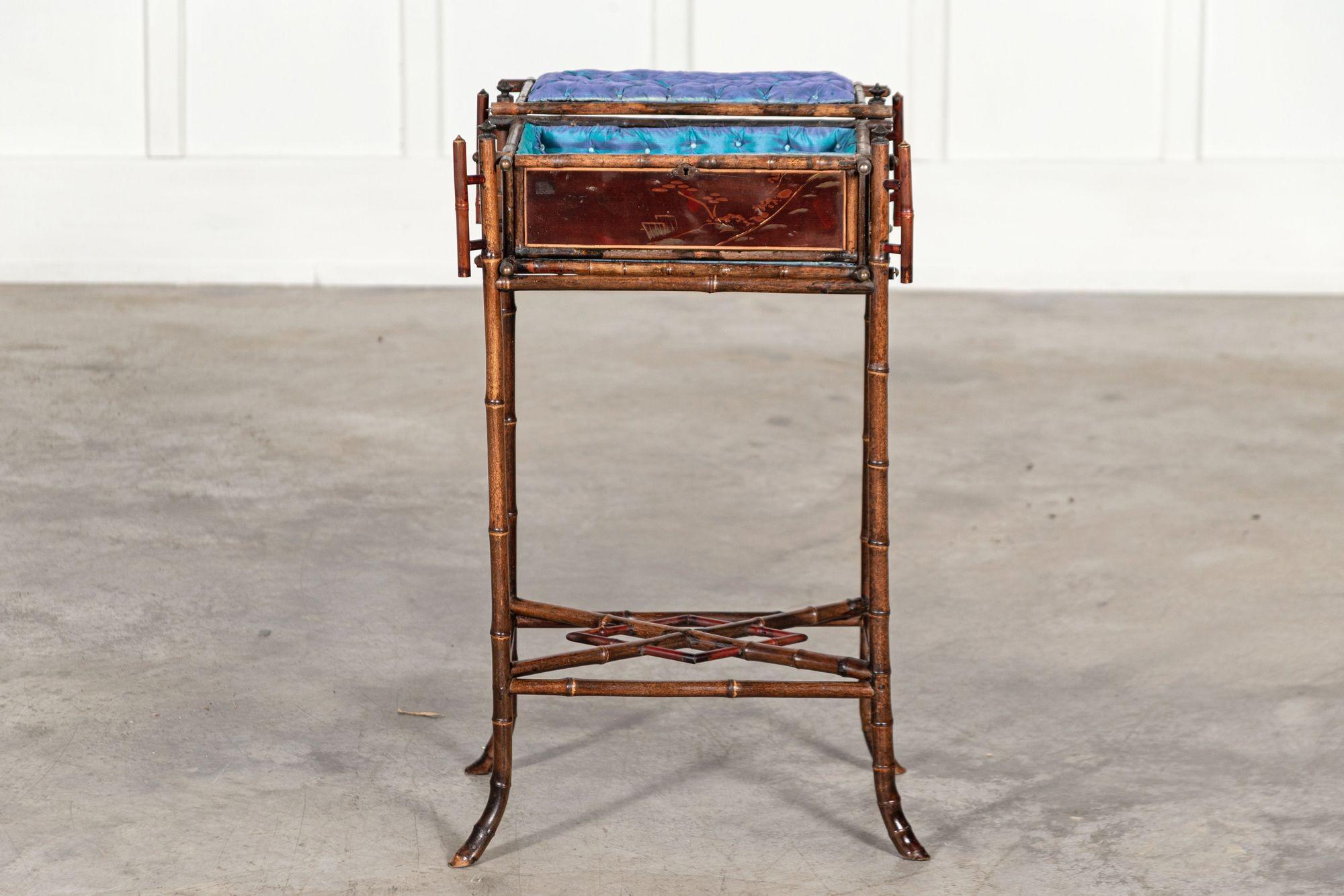 19th Century English Chinoiserie Bamboo Work / Side Table For Sale 7
