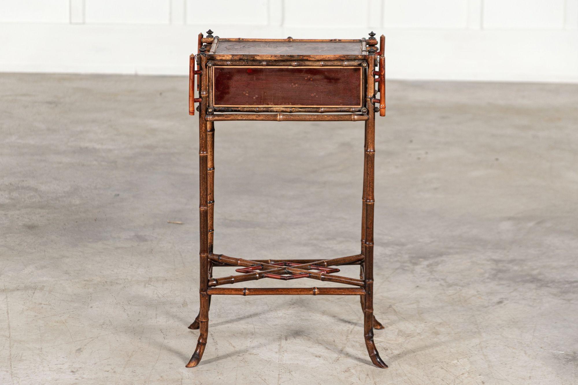 19th Century English Chinoiserie Bamboo Work / Side Table For Sale 13