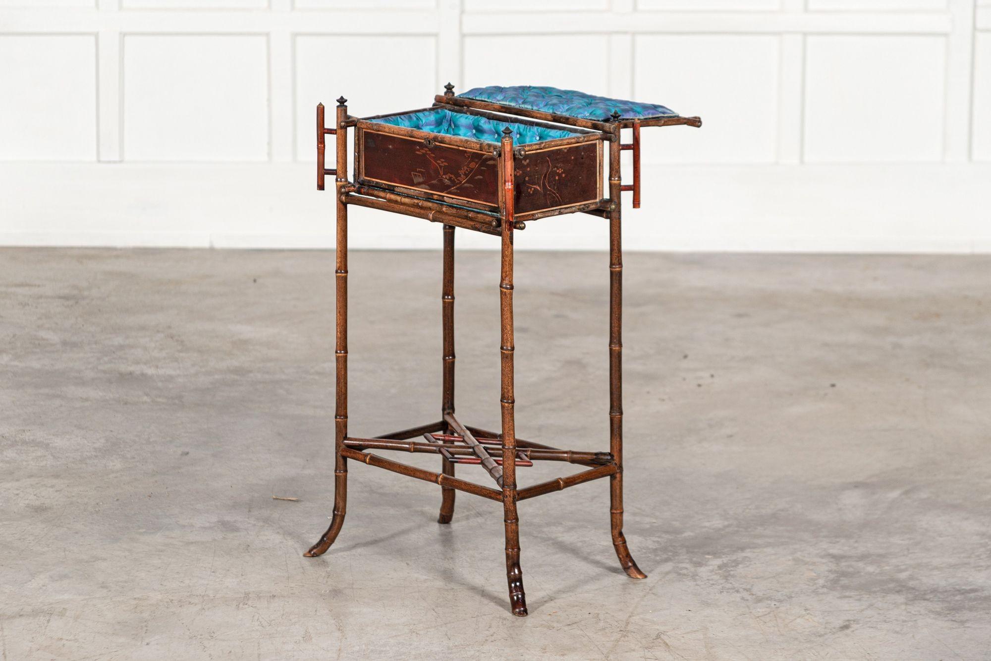 19th Century English Chinoiserie Bamboo Work / Side Table For Sale 4