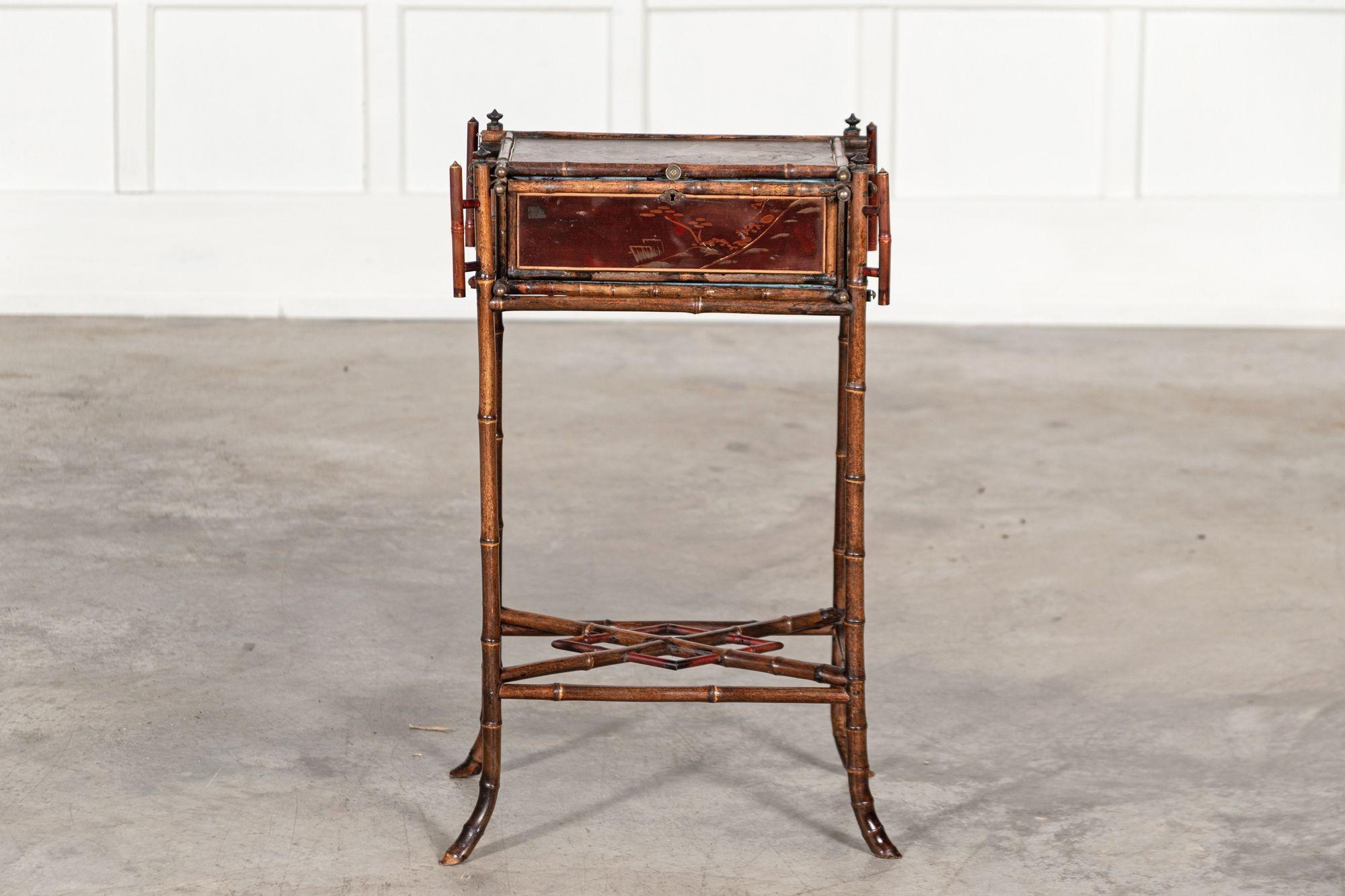 19th Century English Chinoiserie Bamboo Work / Side Table For Sale 5