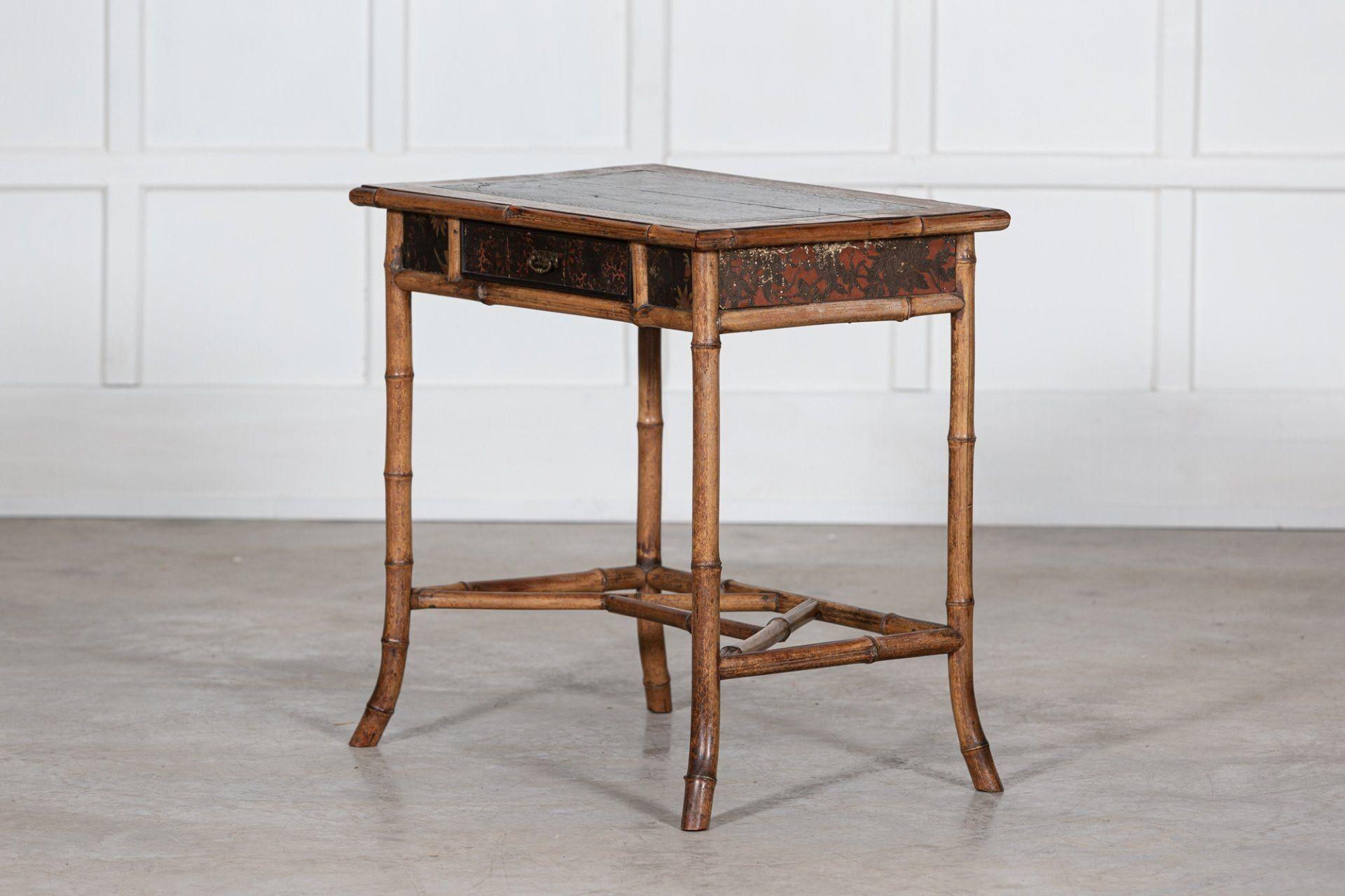 19th C English Chinoiserie Bamboo Writing Table In Good Condition In Staffordshire, GB