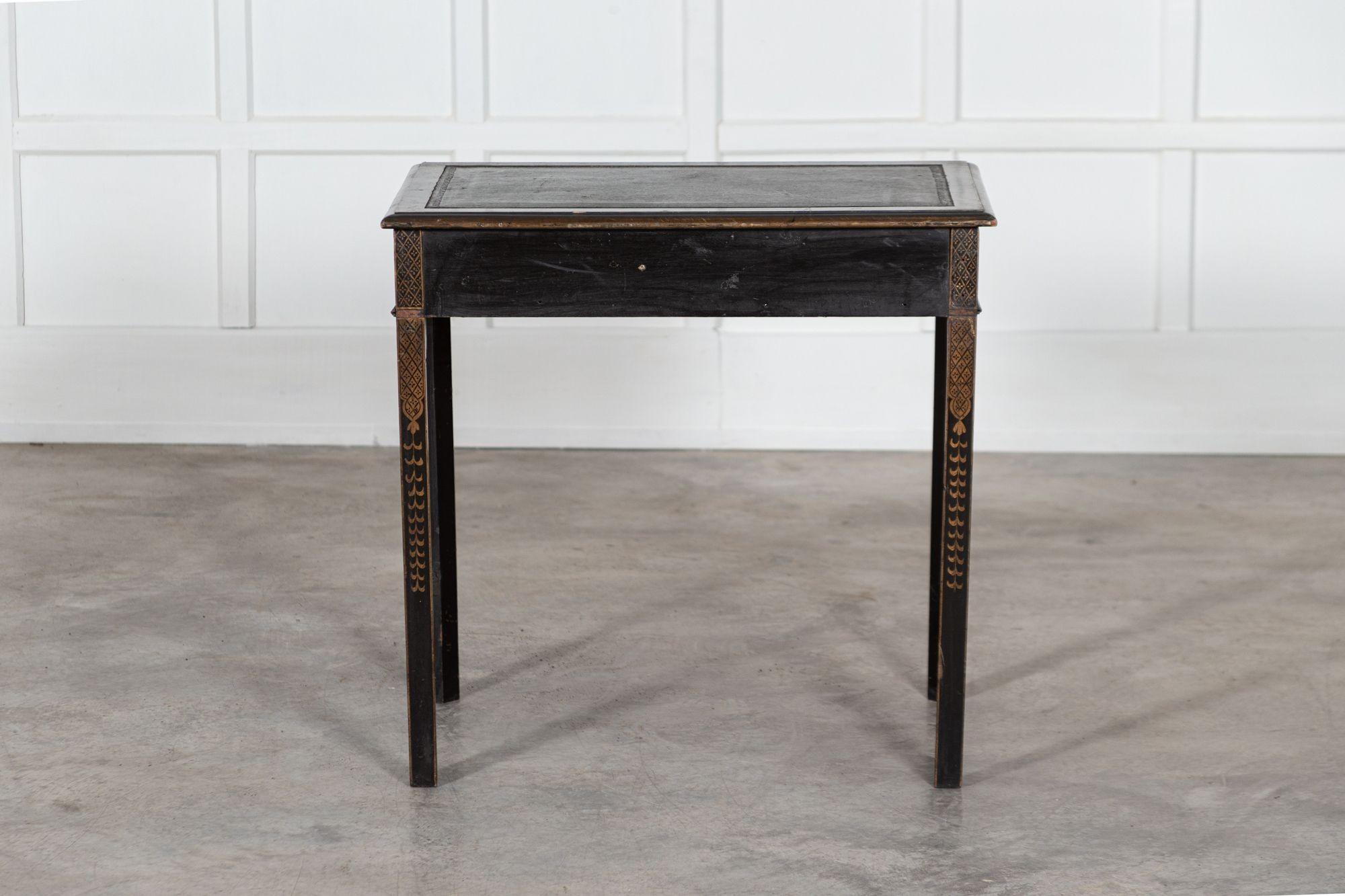19th Century English Chinoiserie Leather Writing Table 12