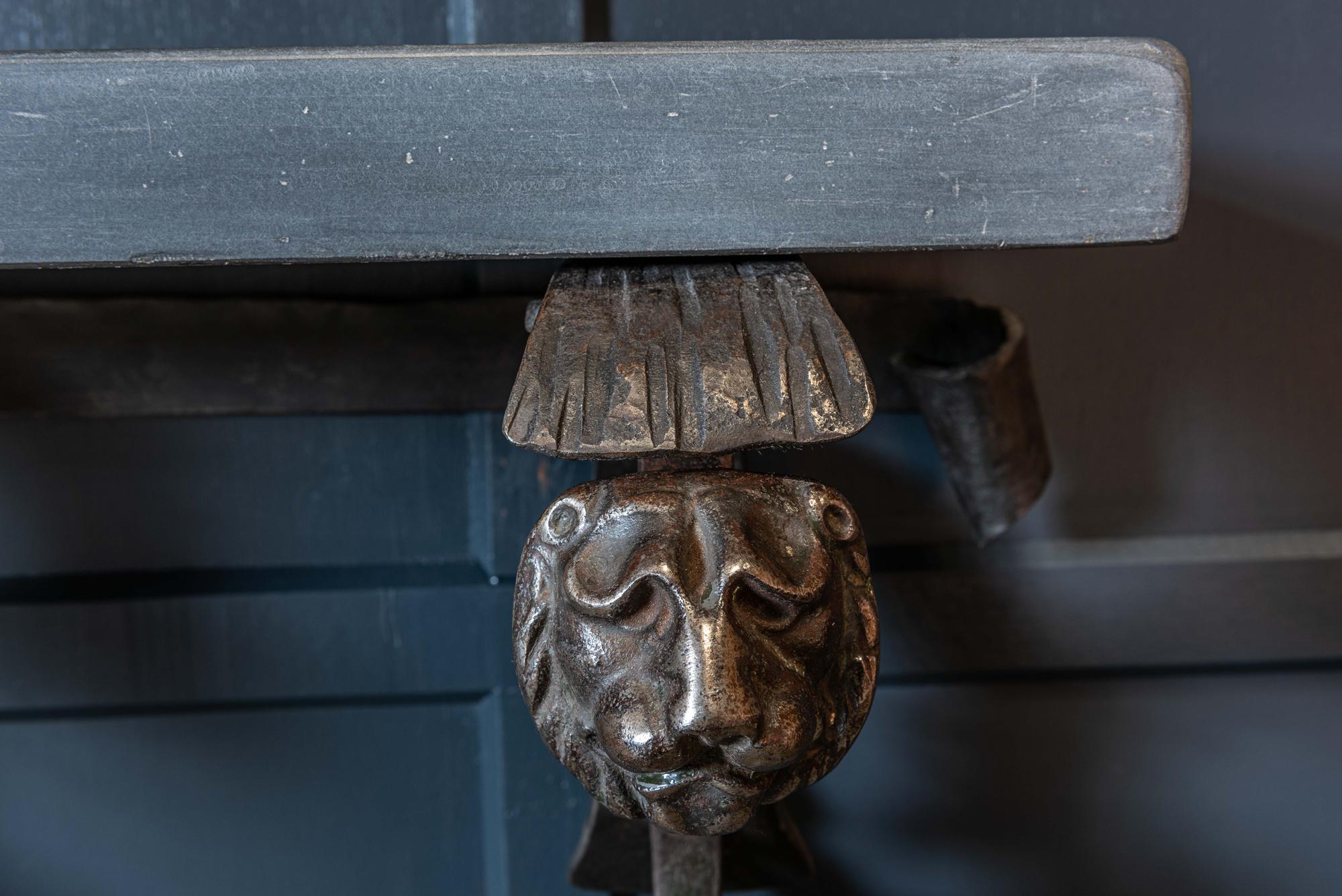 19th Century English Coalbrookdale Cast Iron Lion Console Table In Good Condition In Staffordshire, GB