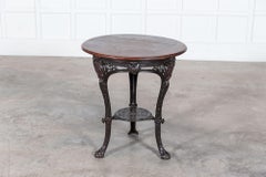 19thC English Coalbrookdale Iron & Mahogany Tavern Table
