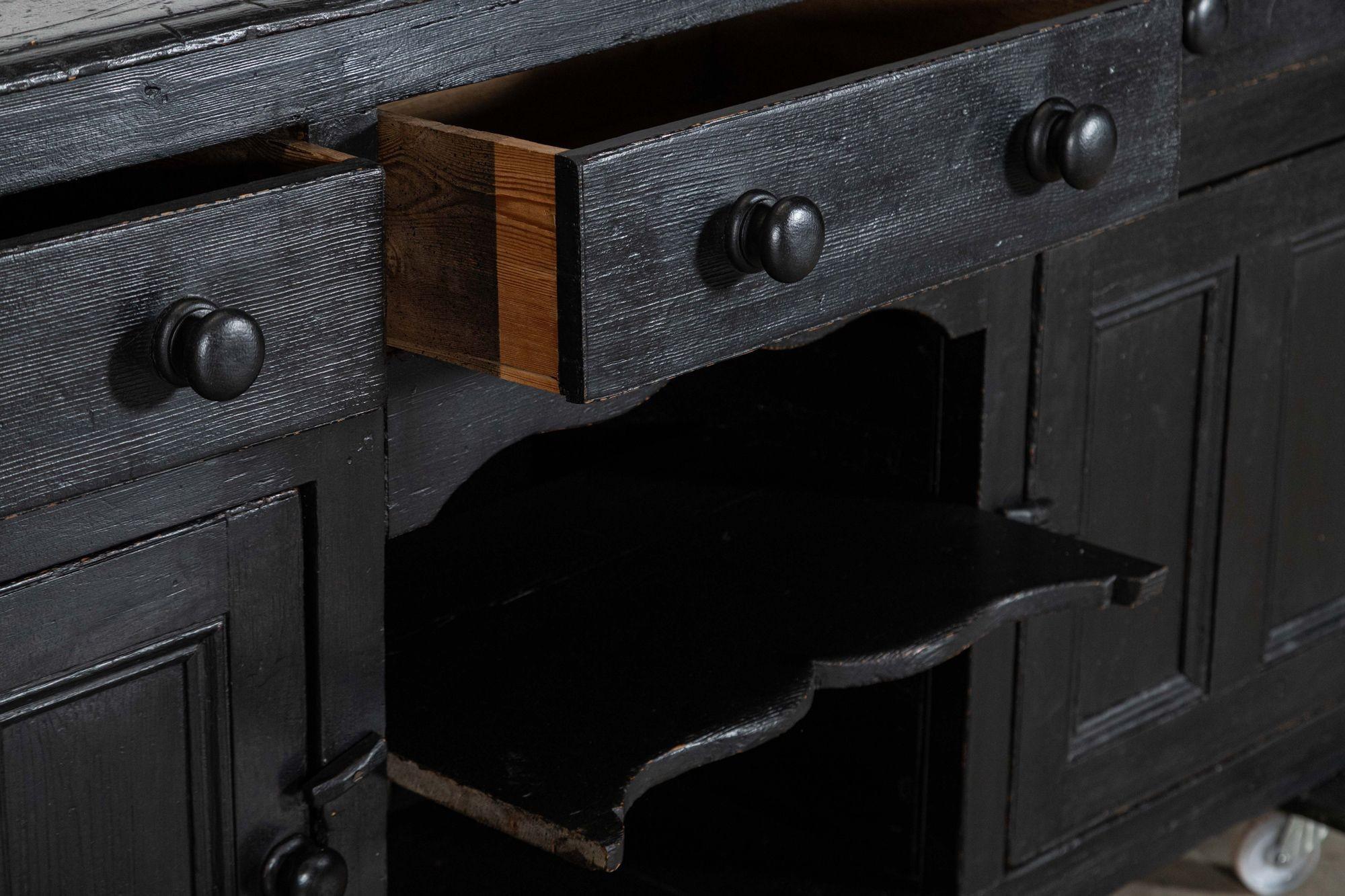 Base de commode en pin ébonisé du 19e siècle, de style champêtre anglais en vente 10