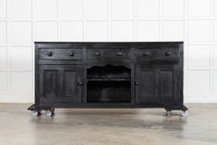19thC English Country Ebonised Pine Dresser Base