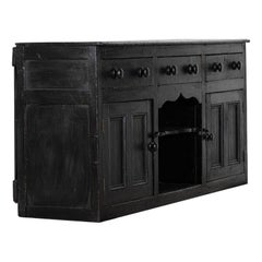 19thC English Country Ebonised Pine Dresser Base