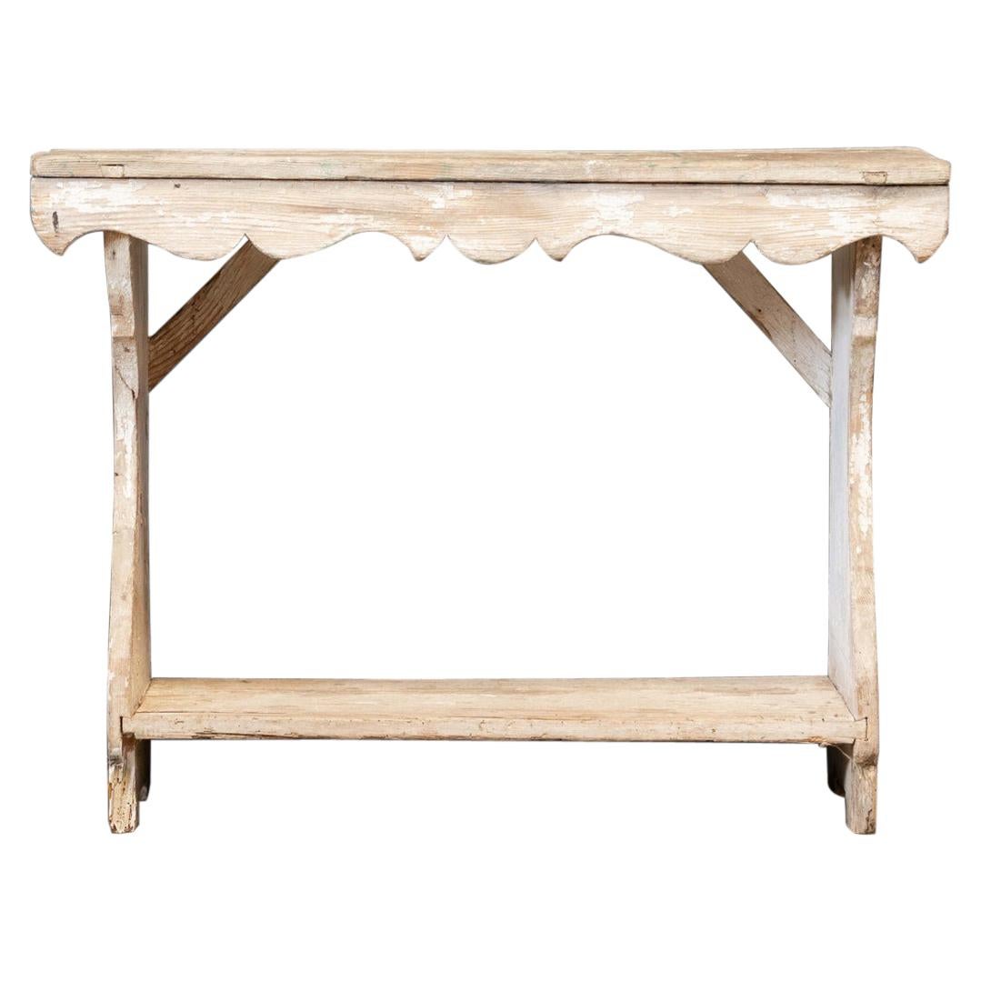 19thC English Country Painted Console Table