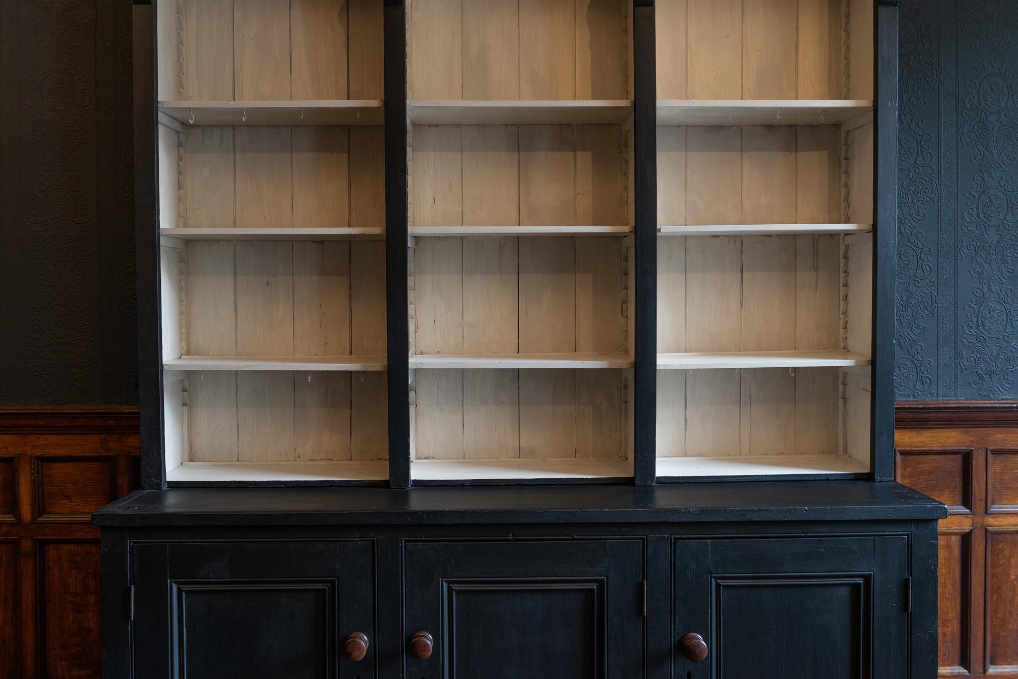 19th Century English Ebonized Black Bookcase, Dresser 2