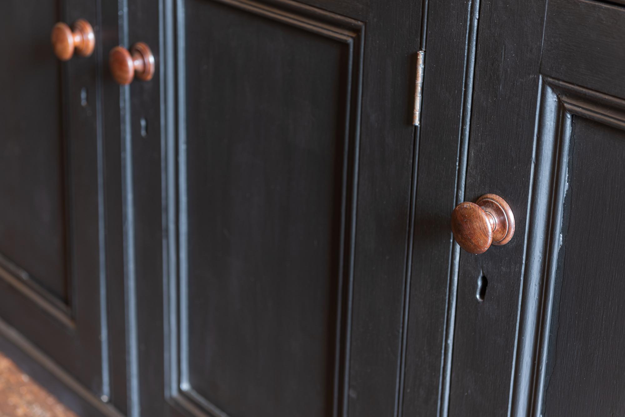 19th Century English Ebonized Black Bookcase, Dresser 3