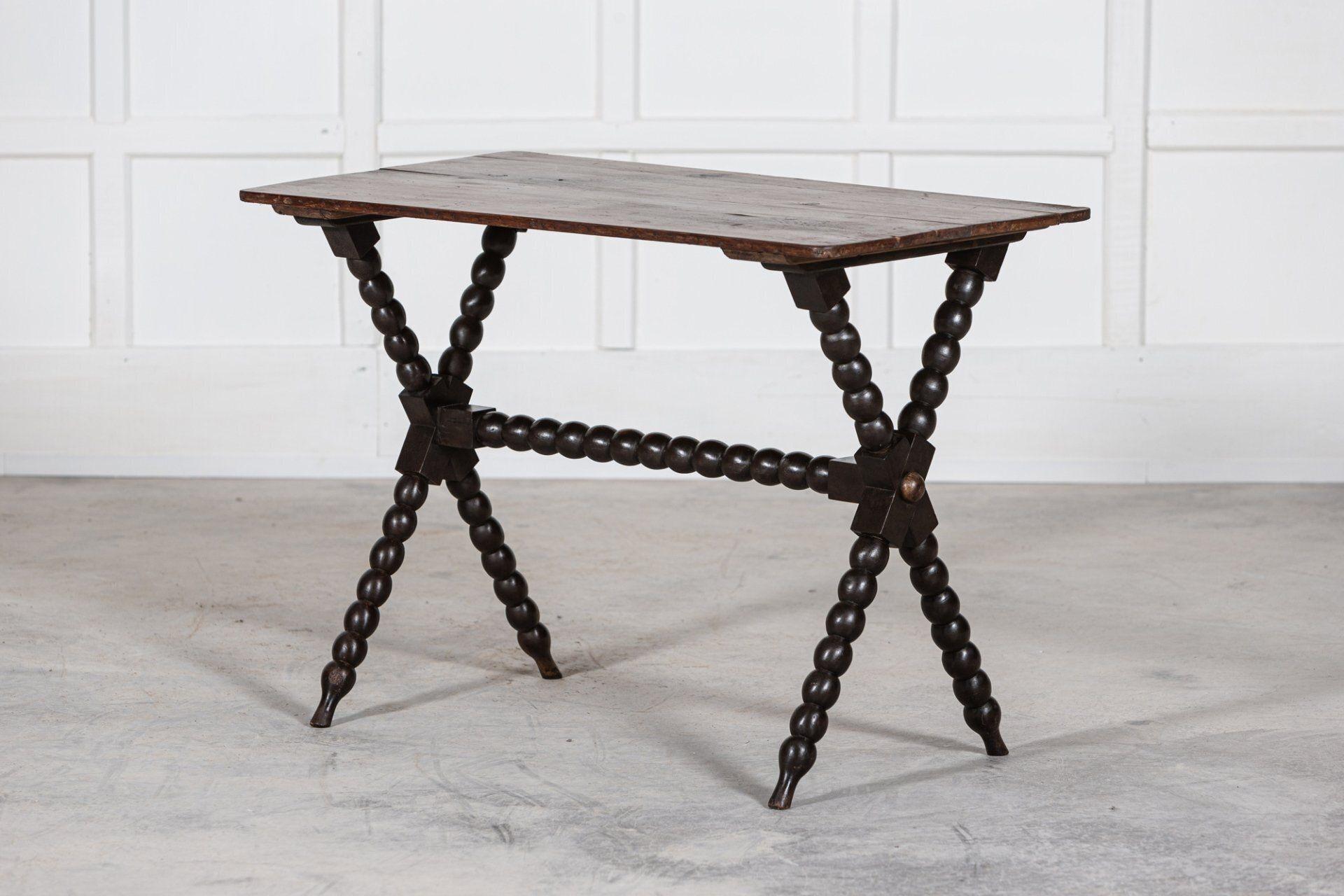 19thC English Ebonised Bobbin Table / Desk For Sale 4