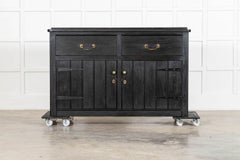 19thC English Ebonised Country Pine Dresser Base