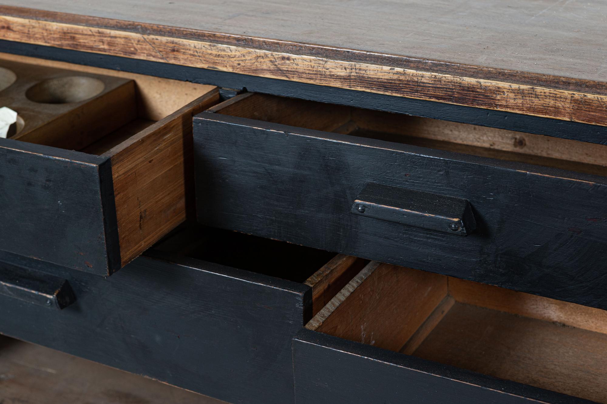 19thC English Ebonised Double Sided Mahogany Shop Counter 8