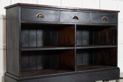 19thC English Ebonised Mahogany & Pine Shop Counter / Island