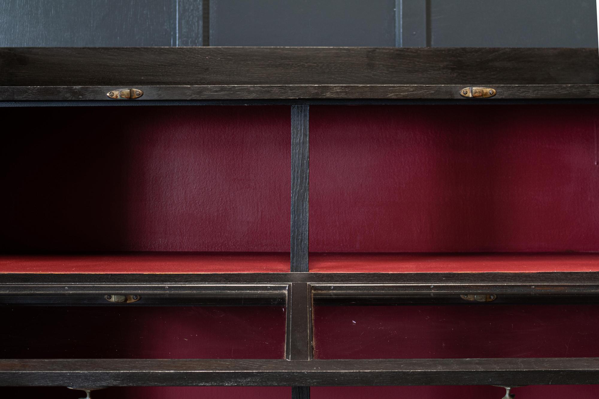 19th Century 19thC English Ebonised Oak Drapers Shop Fitters Cabinet