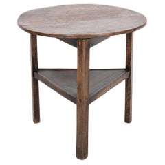 19thC English Elm Tiered Cricket Table