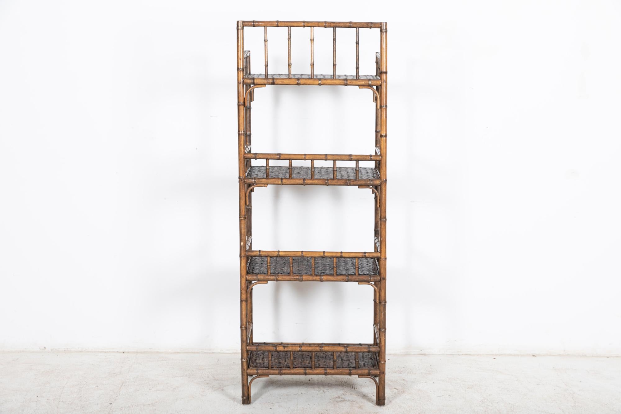 19thC English Faux Bamboo Beech Bookcase 11