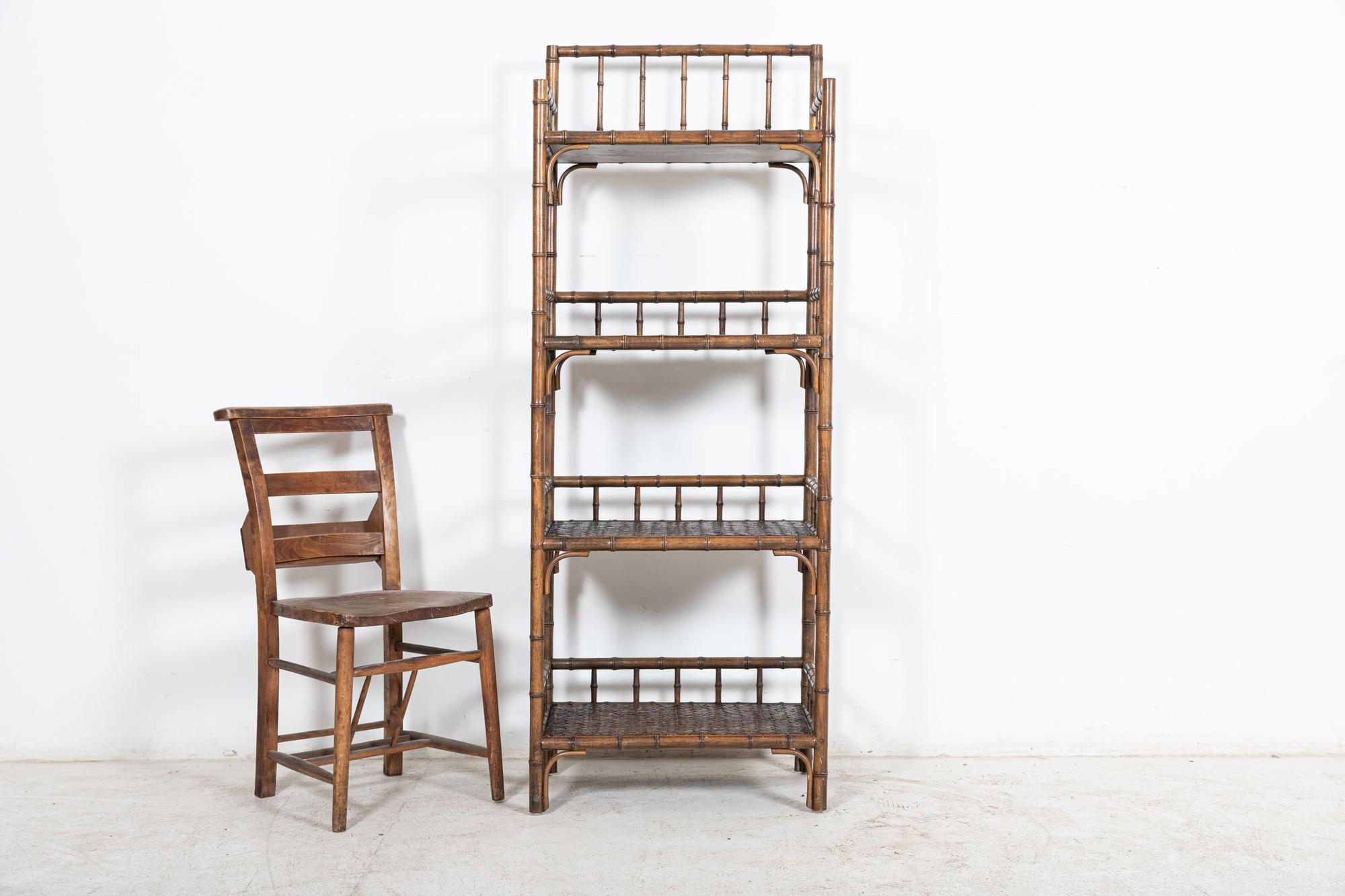 19thC English Faux Bamboo Beech Bookcase In Good Condition In Staffordshire, GB