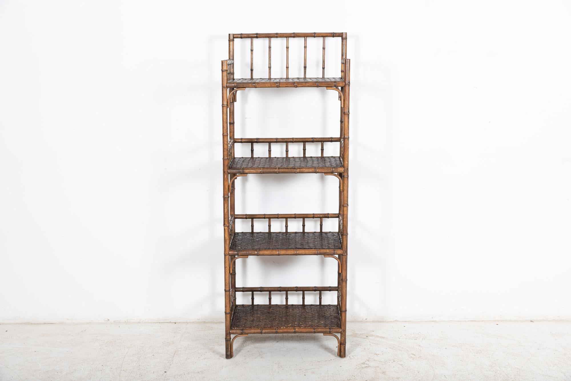Late 19th Century 19thC English Faux Bamboo Beech Bookcase