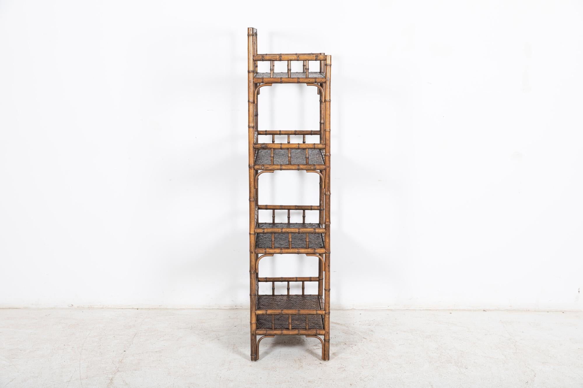 19thC English Faux Bamboo Beech Bookcase 2