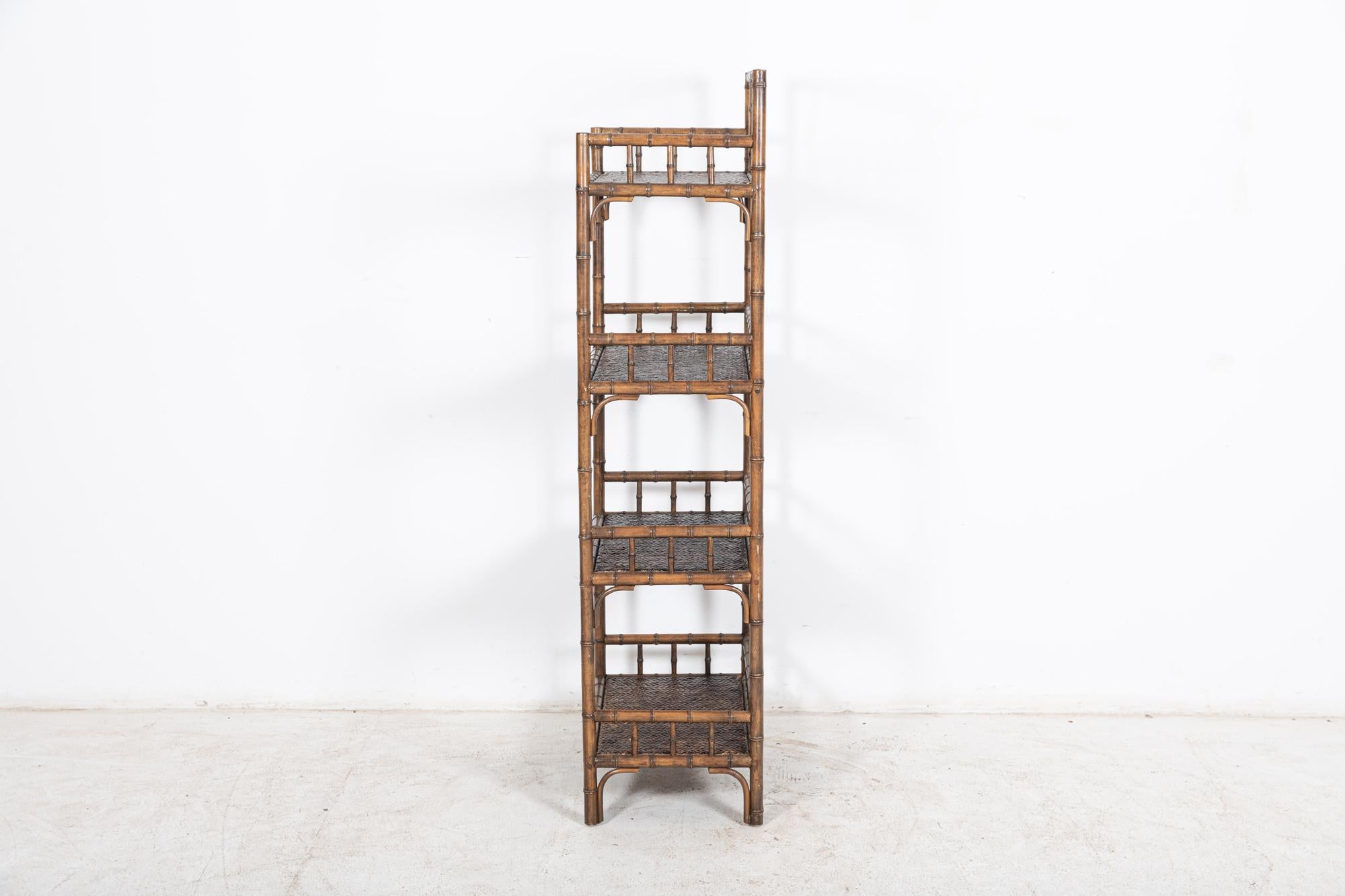 19thC English Faux Bamboo Beech Bookcase 3