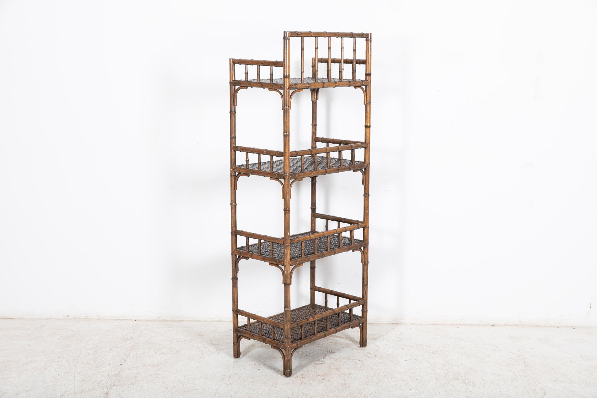 19thC English Faux Bamboo Beech Bookcase 4