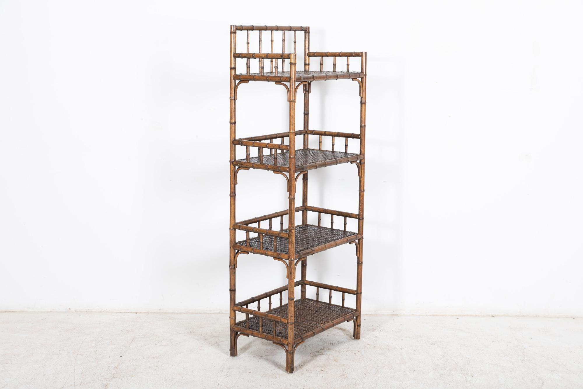 19thC English Faux Bamboo Beech Bookcase 5