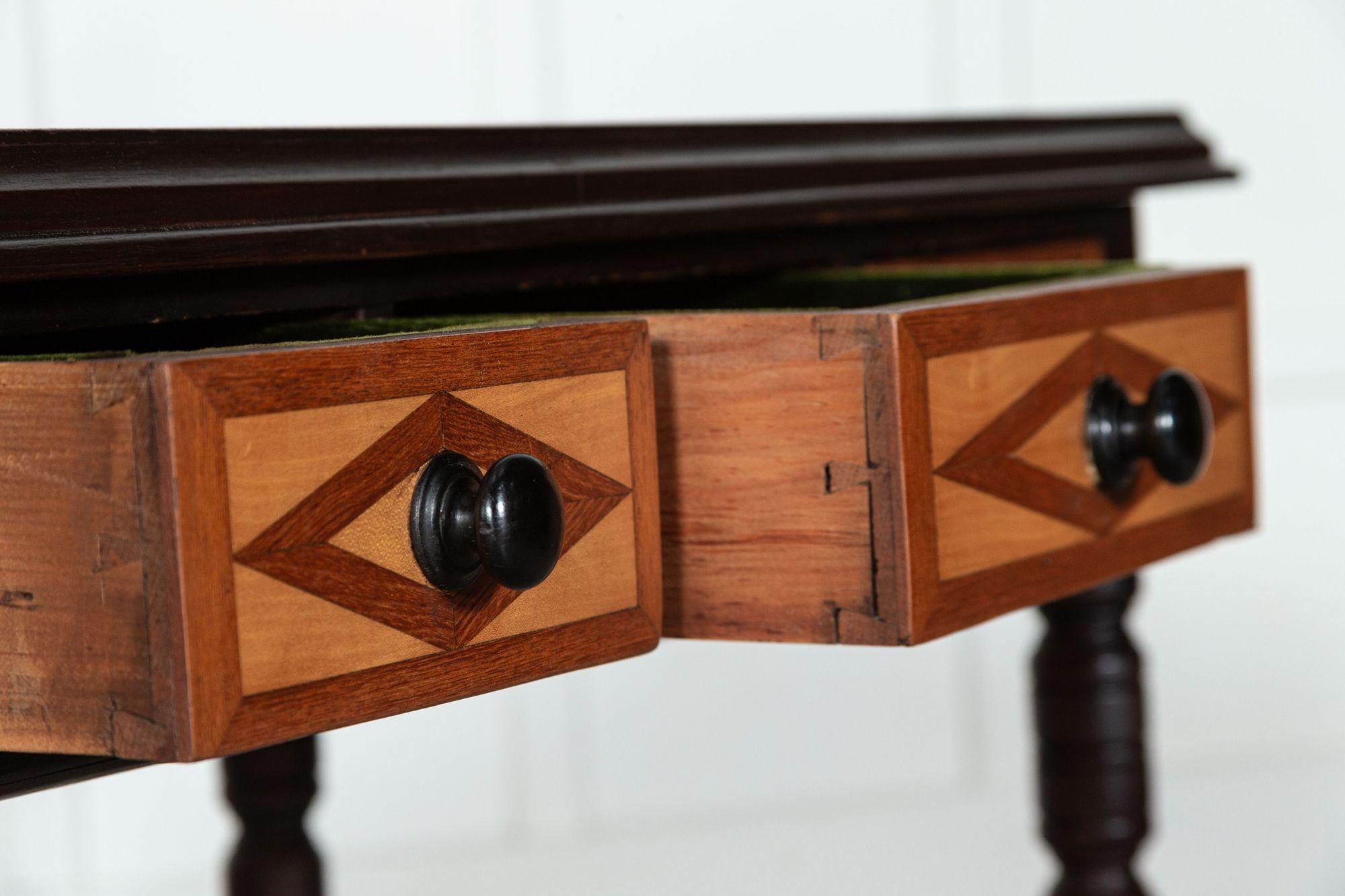 19th Century English Fruitwood Parquetry Games Table 9