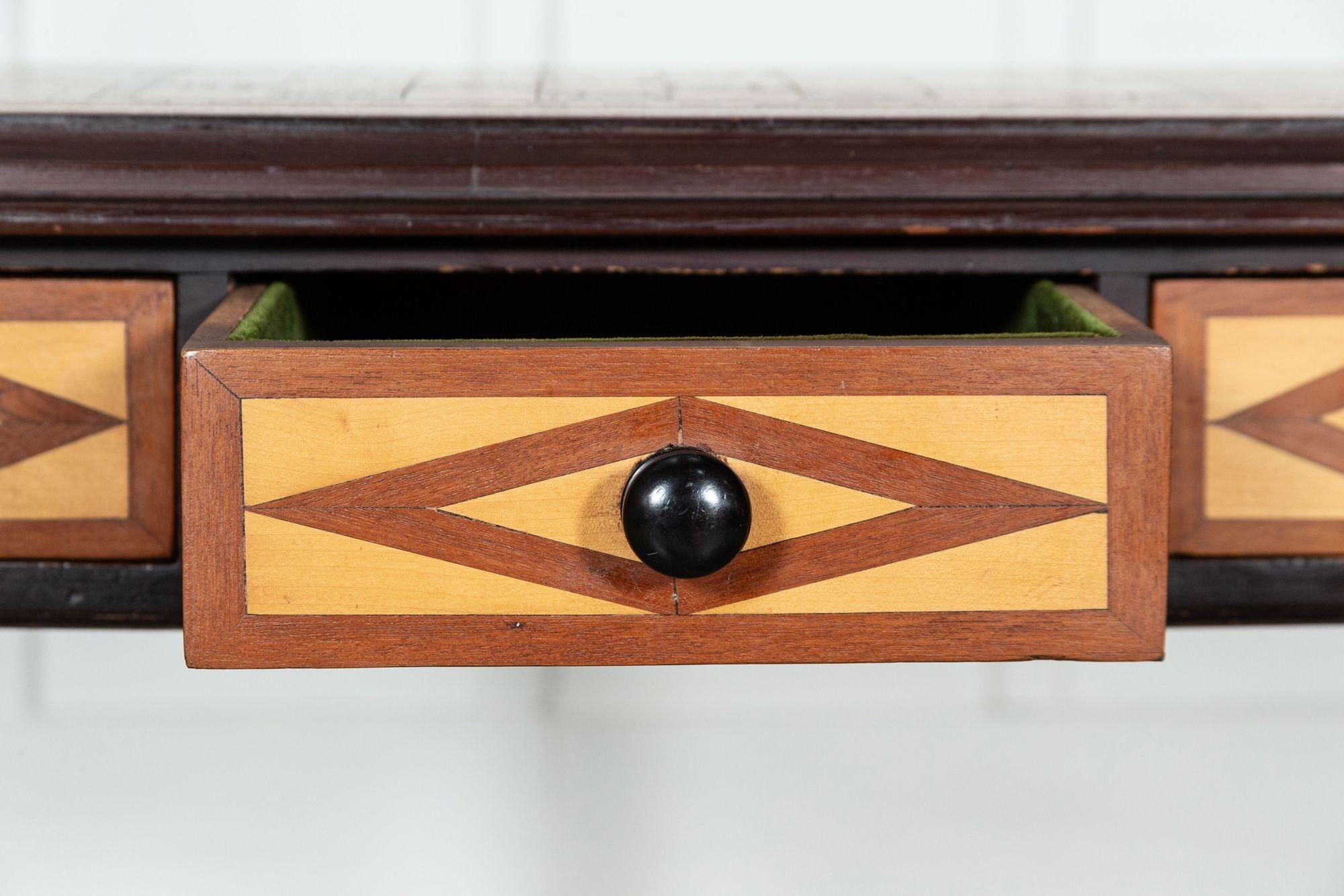 19th Century English Fruitwood Parquetry Games Table 2
